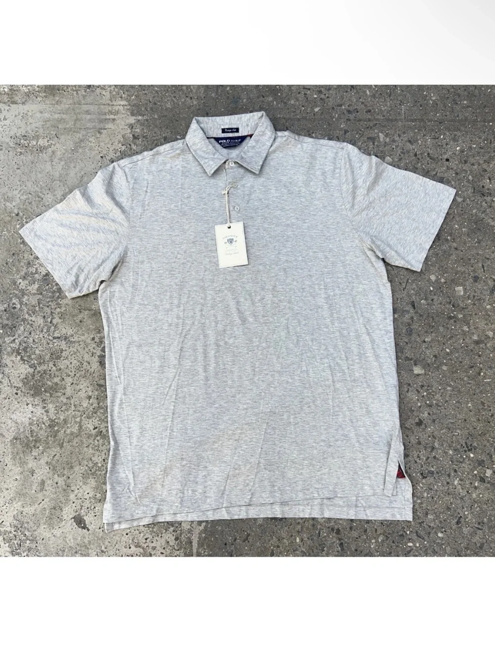 Polo Golf Ralph Lauren Vintage Lisle Polo Shirt‎ XL Grey Plaid 100% Pima Cotton